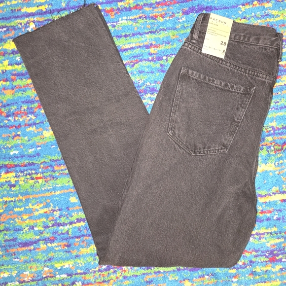 PacSun Denim - NWT PacSun Dad Jeans‎ size 28 black  button fly high rise straight relaxed fit.